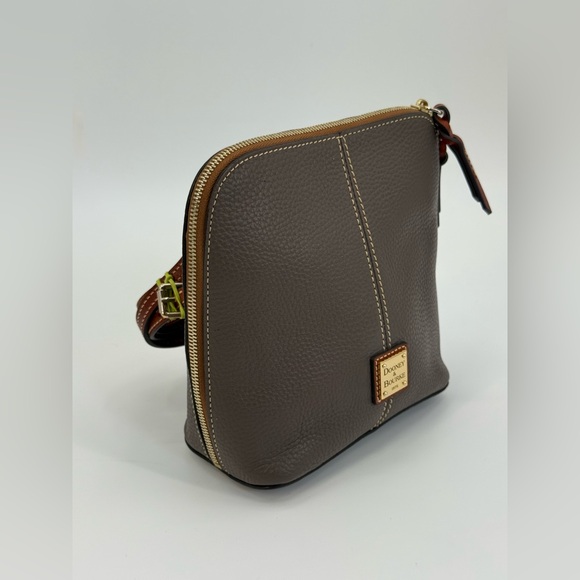 Dooney & Bourke Trixie Brown Pebbled Leather Dome Crossbody Brown Bag - Picture 12 of 16